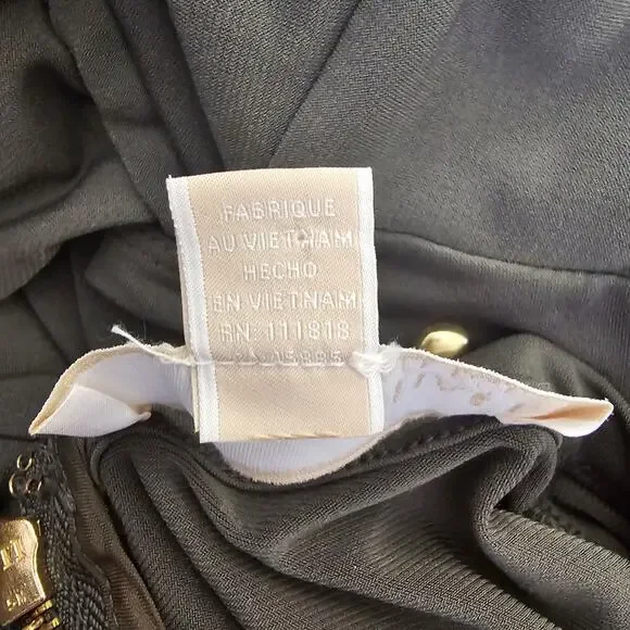 Michael Kors Forest Green Spandex Dress with Gold Studded Embellishments Size L - Picture 10 of 10